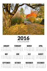Calendar for 2016..Autumn landscape
