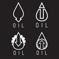 fall and rise of oil prices vector logo set