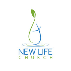 conceptual vector of the drop and leaf on a religious theme