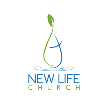 conceptual vector of the drop and leaf on a religious theme
