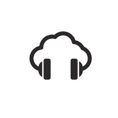cloud music vector concept icon