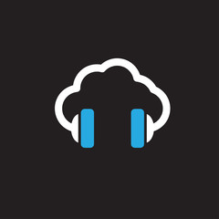 cloud music vector concept icon