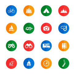 Active recreation icon set