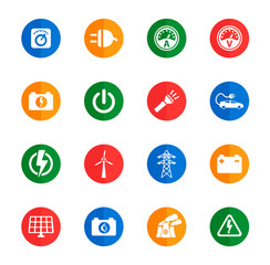 Fototapeta na wymiar Electricity simply icons
