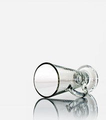 Empty glass ice cream cup