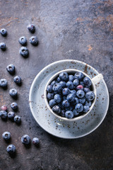 Cup of blueberries