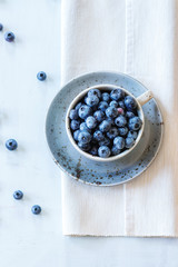 Cup of blueberries