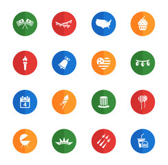 Independence day simply icons