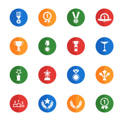 Medals and tropheys simply icons