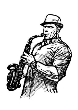 saxophonist vector illustration