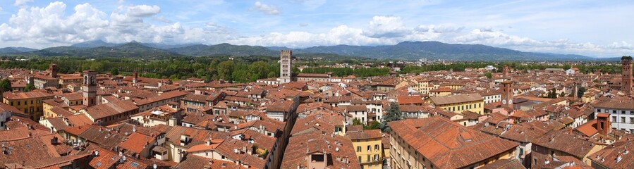 Lucca panorama in Italy - obrazy, fototapety, plakaty