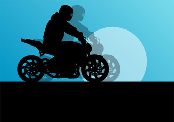Obraz na płótnie Canvas Motorcycle performance extreme stunt driver man vector backgroun