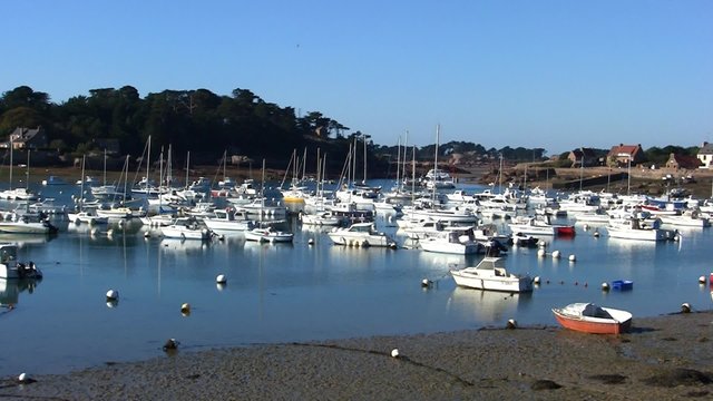 Port de plaisance par mar&eacute;e basse