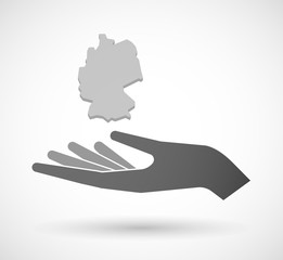 Isolated vector hand giving  a map of Germany