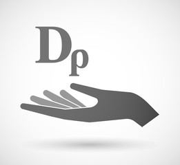 Isolated vector hand giving a drachma currency sign