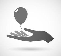 Isolated vector hand giving a balloon