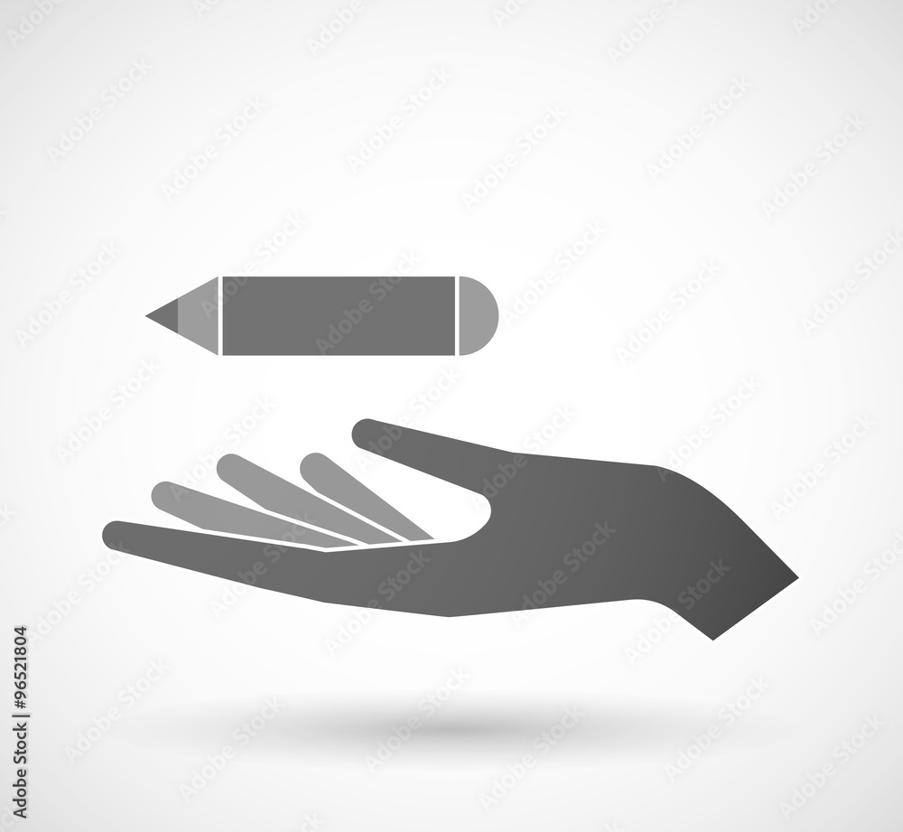 Poster Isolated vector hand giving a pencil