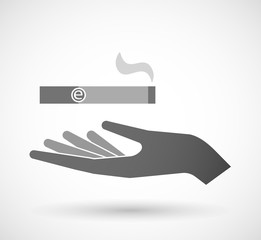 Isolated vector hand giving an electronic cigarette