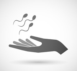 Isolated vector hand giving sperm cells