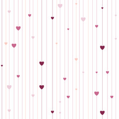 Vector stripped geometric seamless pattern with hearts