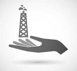 Fototapeta premium Isolated vector hand giving an oil tower