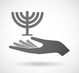 Isolated vector hand giving a chandelier