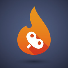 Long shadow vector flame icon with a toy crank