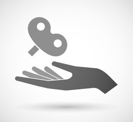 Isolated vector hand giving a toy crank