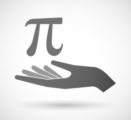 Isolated vector hand giving the number pi symbol