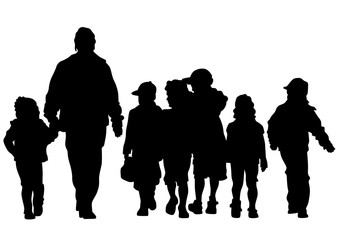 Families people with little child