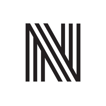 N letter formed by parallel lines.