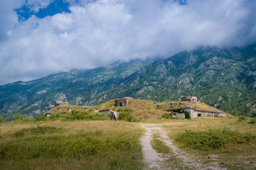 Fototapeta na wymiar Rural road to Thurmfort Gorazda fortress