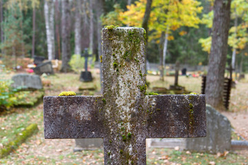 Old cross gravestone