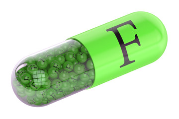 Pills with fluorine F element Dietary supplements