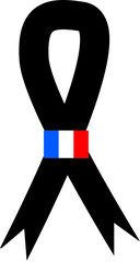 Death symbol with flag of France against white background