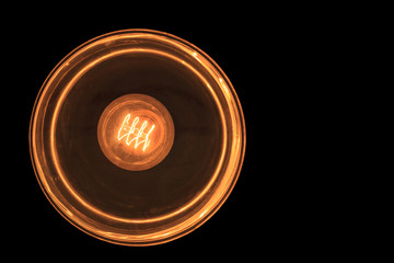 Light bulb illuminated isolated