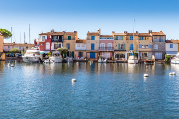 Colorful Houses And Boats In Port Grimaud-France