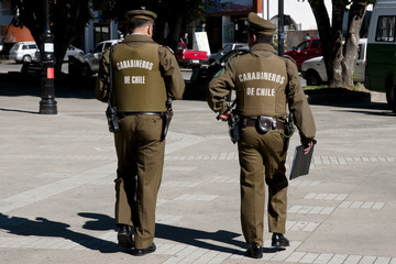Chilean Police (Carabineros) - obrazy, fototapety, plakaty