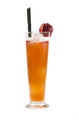 alcoholic cocktail in a glass glass on a white background