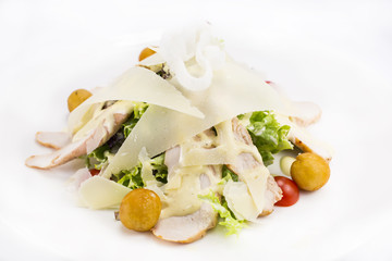 Caesar salad on the table in a restaurant