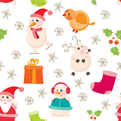 Cheerful, Beautiful festive seamless pattern