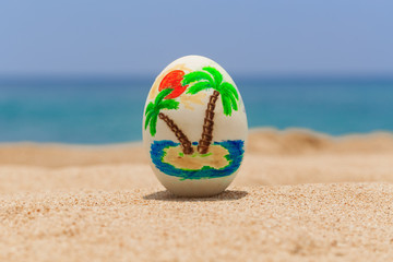 Tropical painted easter egg