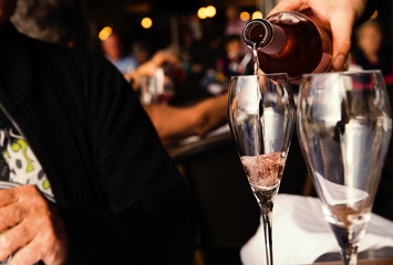 two glasses of rose wine