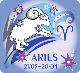 Sign of the zodiac - Aries. Vector Illustration.