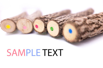 colored pencils wooden isolated