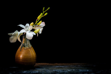 still life vase with flowers background