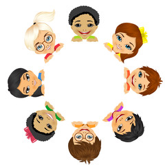 multi ethnic group of children