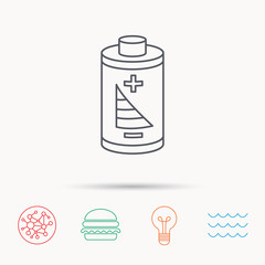 Battery icon. Electrical power sign.