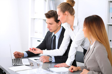 Fototapeta premium Group of business people working together in office