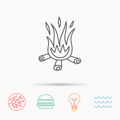 Bonfire icon. Fire sign.